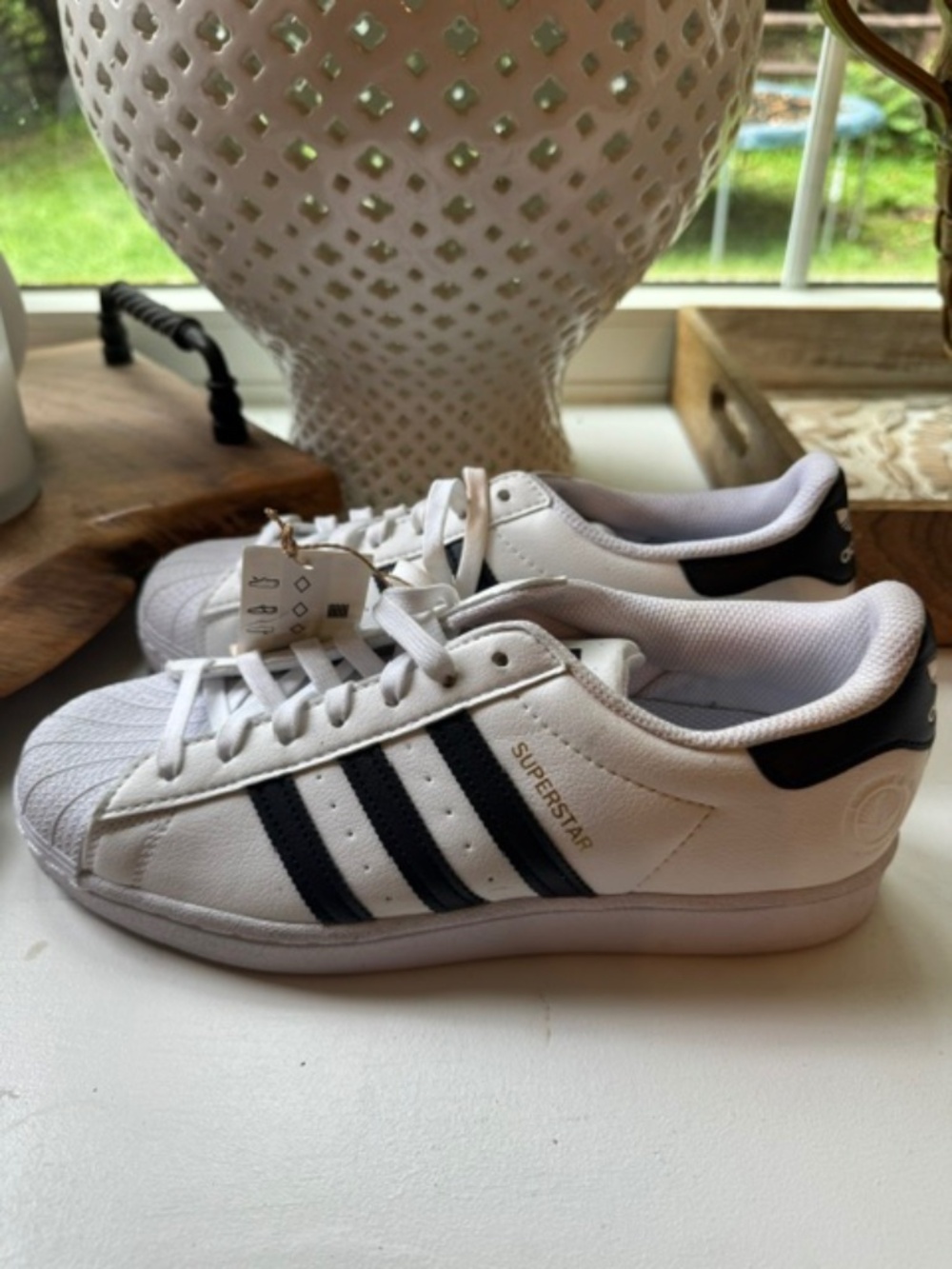 NWT Adidas Superstar Vegan Sneakers White Black Men’s 8.5